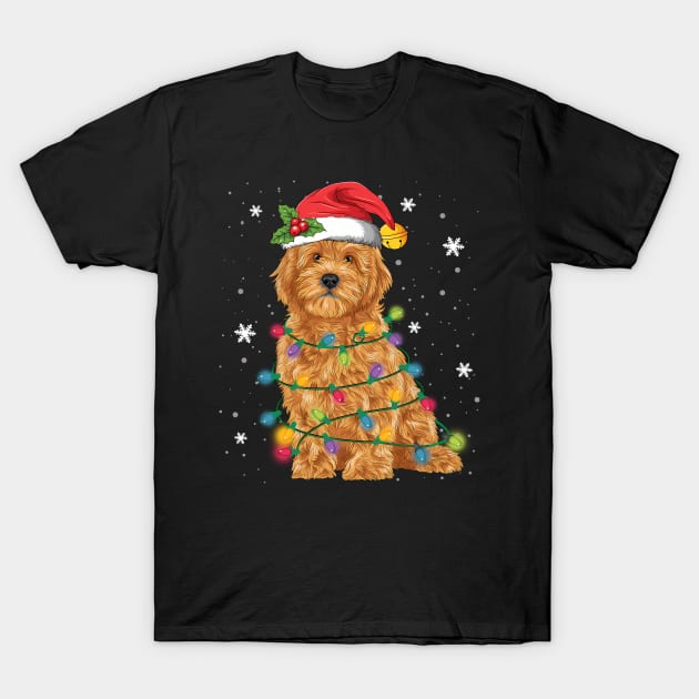 Goldendoodle Christmas Santa Hat T-Shirt by adalynncpowell